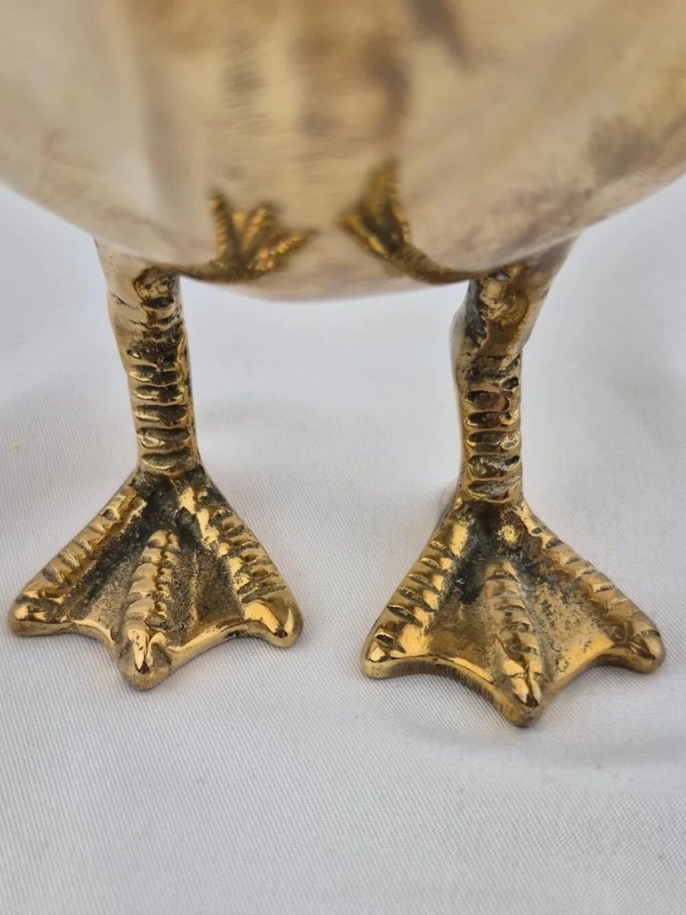 Vintage MCM Hollywood Regency Solid Free Standing Brass Duck Figurine Farmhouse